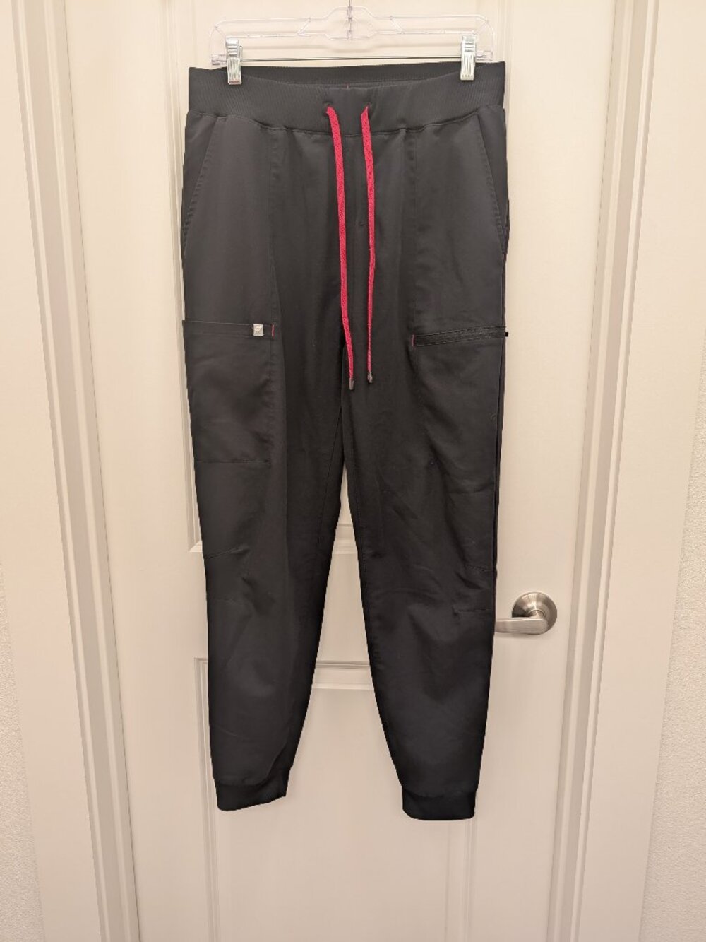Fabletics Mens Scrub Pants Size Large Black Jogger Cargo Medical Scrubs
